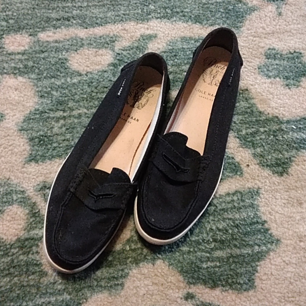 Cole Haan Black Canvas Loafers